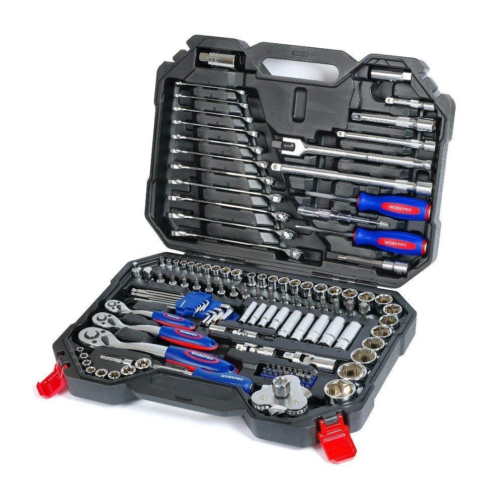 WORKPRO 123Piece Socket Set, High Quality Professional Mechanic Tool