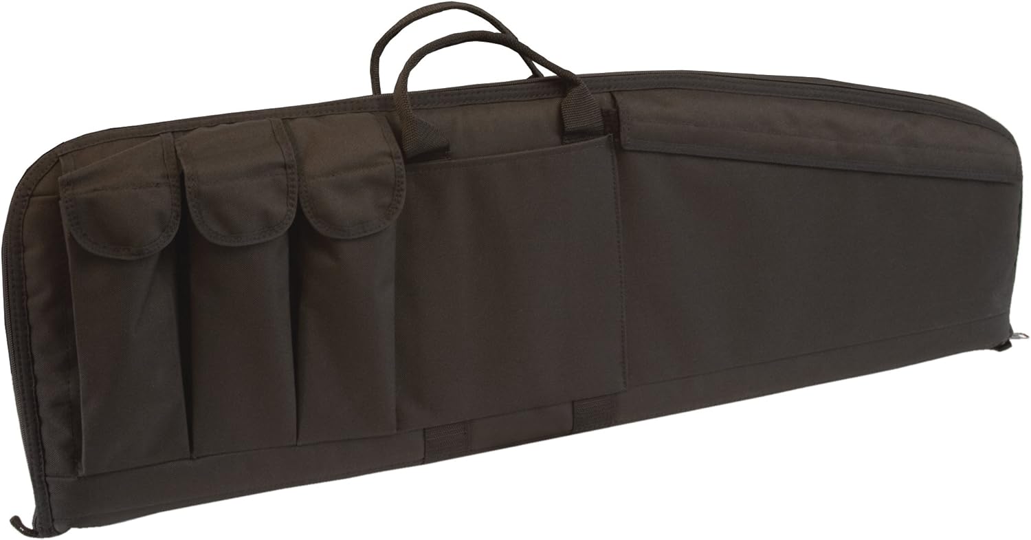 Uncle Mike's Tactical Rifle Case (Medium, Black) with 3 Magzine Pouches, Soft Rifle Cases