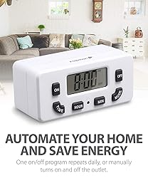 Fosmon 24 Hour Programmable Digital Timer Outlet