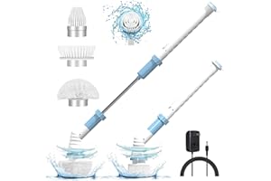 WKY Electric Spin Scrubber, Cordless Power Shower Scrubber for Bathroom Long Extension Handle, Shower Cleaning Brush for Bathroom, Tub, Tile, Floor, Bathtub Shower Scrub Cleaner brush Electric