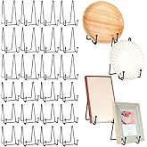 Mixweer 24 Pcs Plate Stands for Display Metal Display Stand Photo Easel Stand Book Holder Picture Stand for Decorative Display Easels Picture Frame Stand Plate Rack (4.3 Inch, 6 Inch)