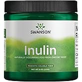 Swanson Inulin - Prebiotic Soluble Fiber Powder Promoting Digestive Health - Naturally Occurring FOS from Chicory Root Supporting Overall Gut Performance - (8 oz Each)