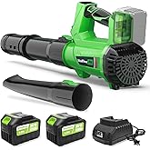 Cordless Leaf Blower with 2× 6.0Ah Batteries and Charger, 540CFM/170MPH Battery Powered Leaf Blower, 6 Speeds, Lightweight Electric Leaf Blowers for Lawn Care, Patio, Dust and Leaves Cleaning 2025