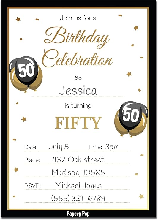 Matching Set Fiftieth Anniversary 50th Birthday Invitation And Save The Date Card 50th Invites Birthday Party 50th Balloon Fiftieth Paper Invitations Announcements Vuurwerkforepark Nl