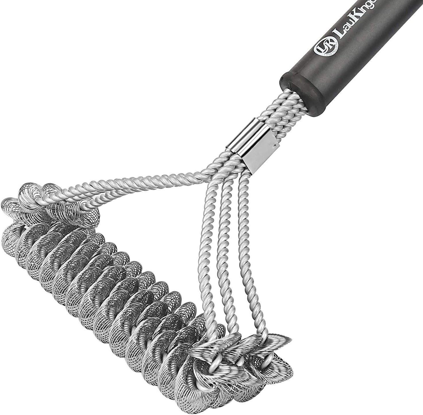LauKingdom Grill Brush,Stainless Steel ~Bristle Free BBQ Grill Brush, Great Grilling Accessories Gift, 17 inch