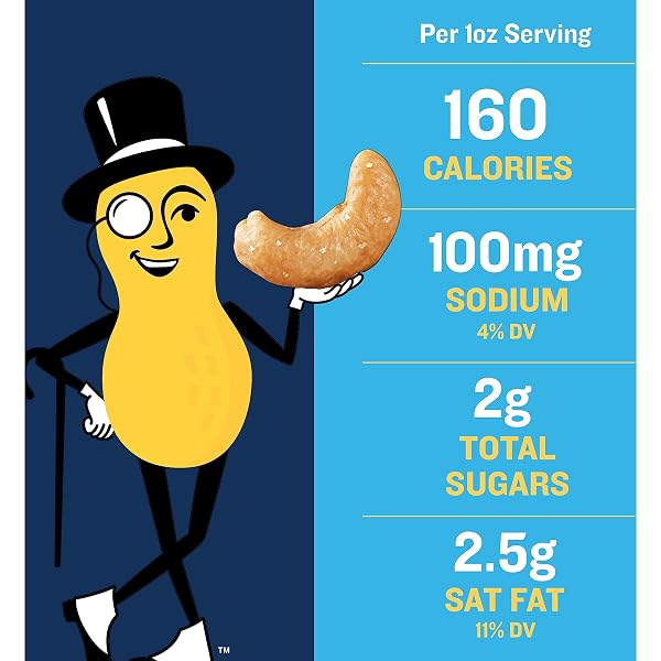 PLANTERS SALTED CASHEW HALVES & PIECES, PARTY SNACKS, PLANT-BASED PROTEIN 8OZ (1 CANISTER)
