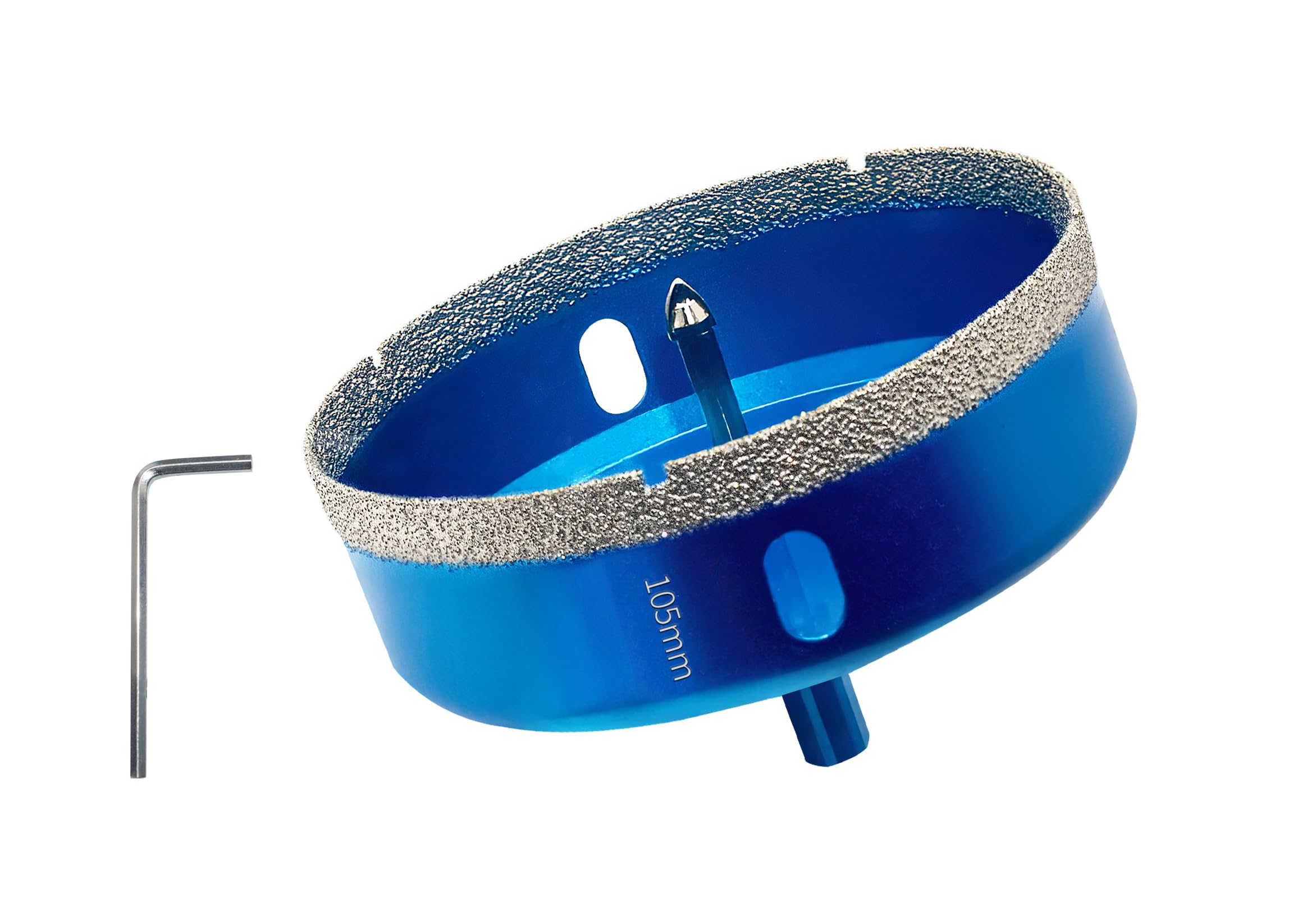 Teronbeta Diamond Hole Saw 105mm with Pilot Center Drill Bit, Vacuum Brazed Diamond Core Hole Cutter for Tile, Porcelain, Glass, Ceramic, Marble — image 1