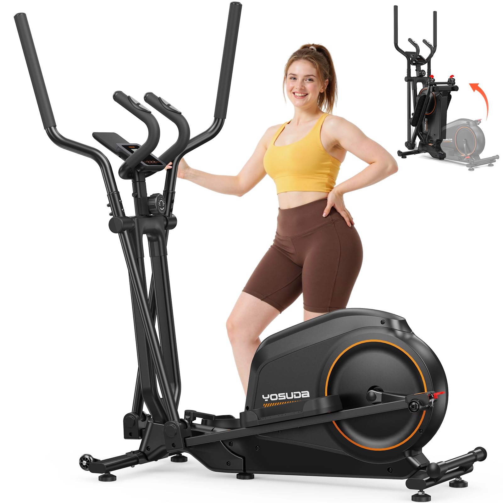 YOSUDA Foldable Elliptical Exercise Machine for Home, Compact Design