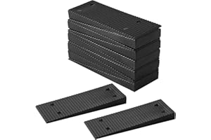 ZZJMCH 12pcs 3.15in Black Plastic Leveling Shims, Furniture Toilet Table Stabilizers Wedges for Uneven Surfaces