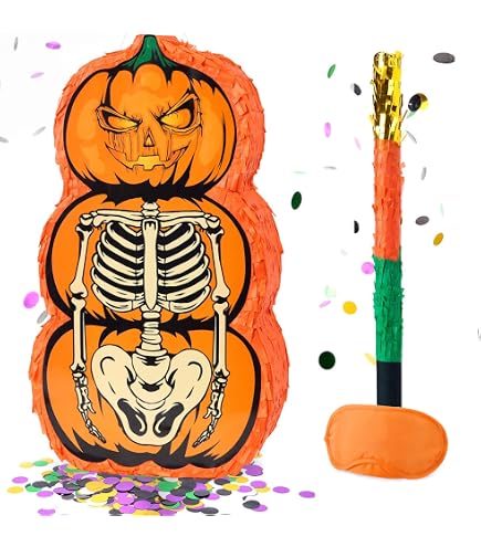 Petite Piñata Citrouille Halloween - Décoration De Fête En Carton, Diamètre Environ 25 Cm, Avec Ouverture Pour Friandises