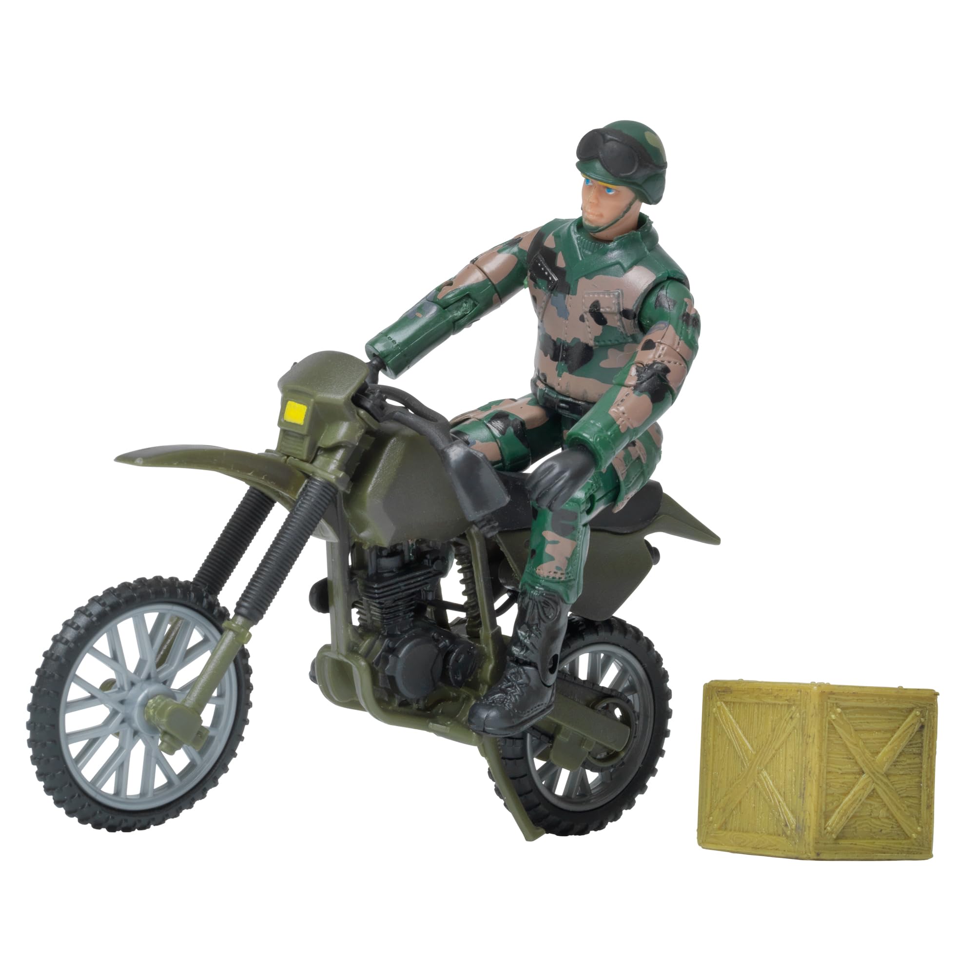 WORLD PEACEKEEPERS from Peterkin | 9.5cm Military Figure with Motorbike | 1:18 Scale | Action Figures & Accessories | Ages 3+