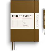 LEUCHTTURM1917 - Notebook Softcover Medium A5-123 Numbered Pages for Writing and Journaling - Thinking Ahead (Plain Paper, Spice Brown)
