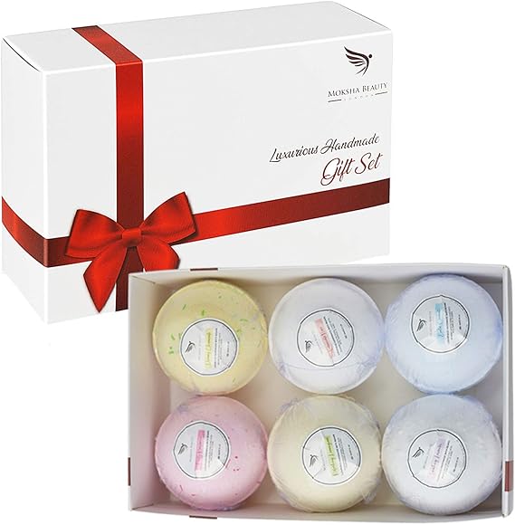 Bath Bombs For Girls 6 x 100g [Handmade In UK] Fizzies with Essential