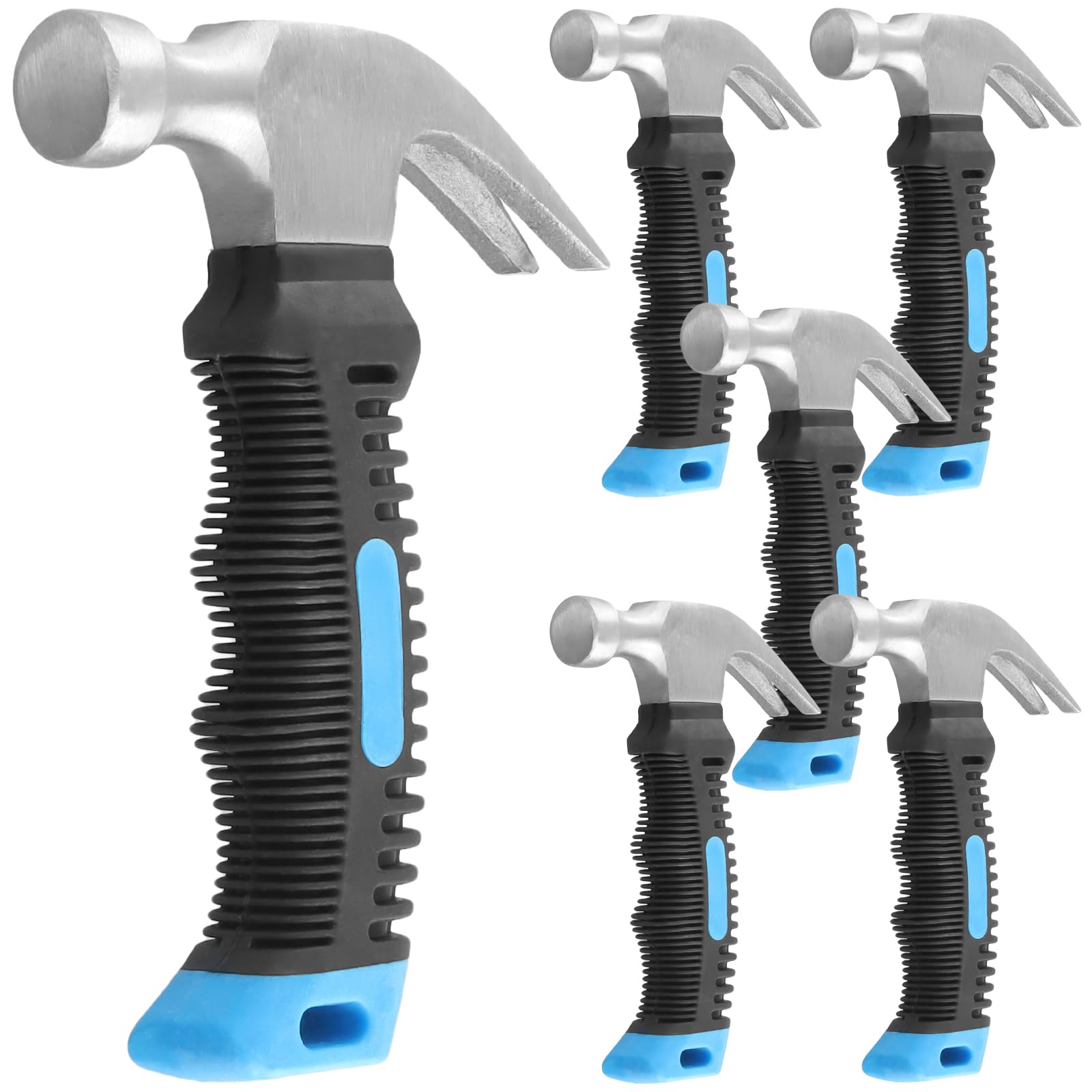 FUNSUEI 6 PCS 8 oz Mini Hammer, Carbon Steel Mini Hammer, Small Hammers for DIY Projects in Home and Office