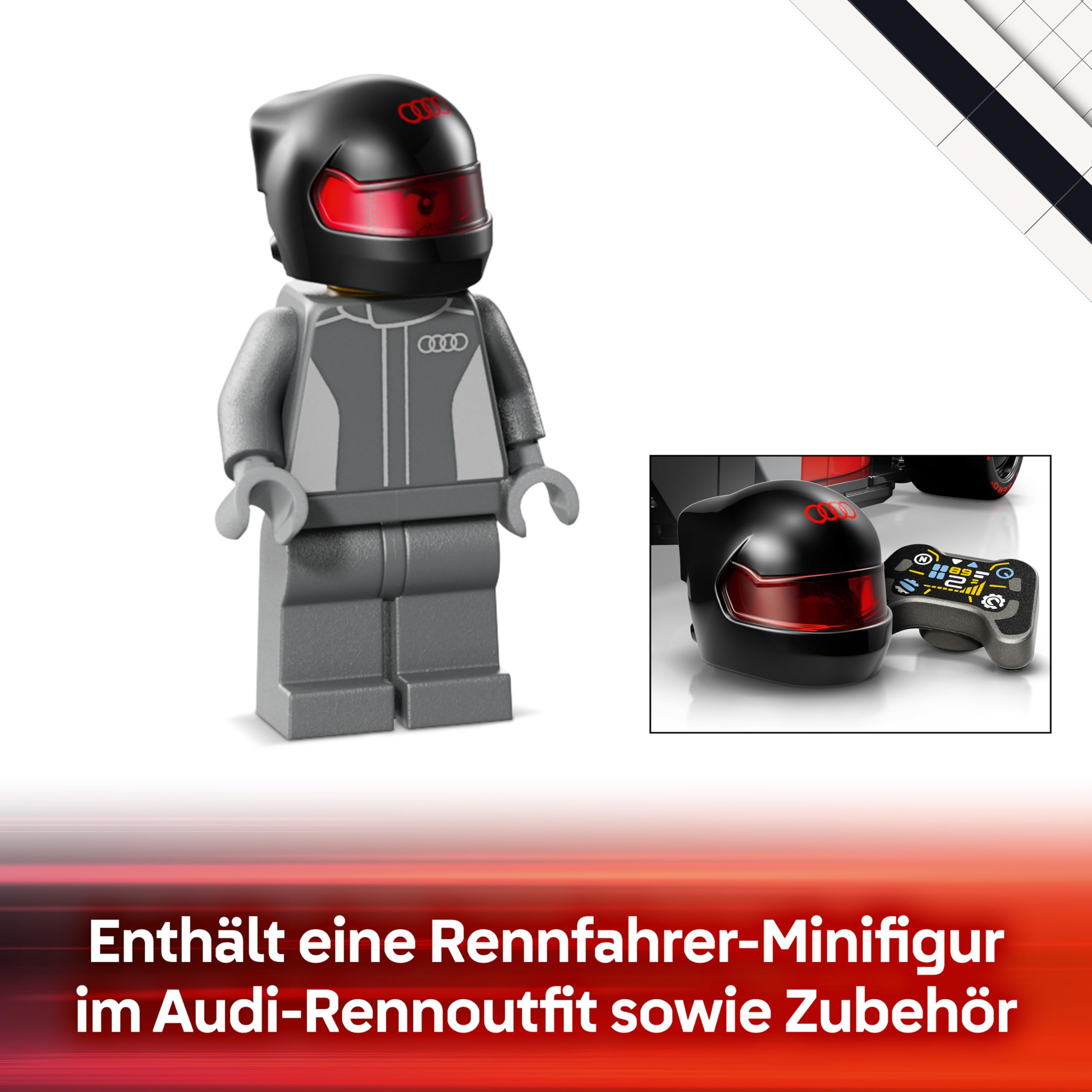 LEGO Speed Champions Audi Revolut F1 Team R26 Rennwagen Spielzeug - Modellbauset mit sammelbarer Rennfahrer Minifigur - Geburtstagsgeschenk für Jungen ab 10 Jahren & jugendliche Motorsportfans - 77259 6