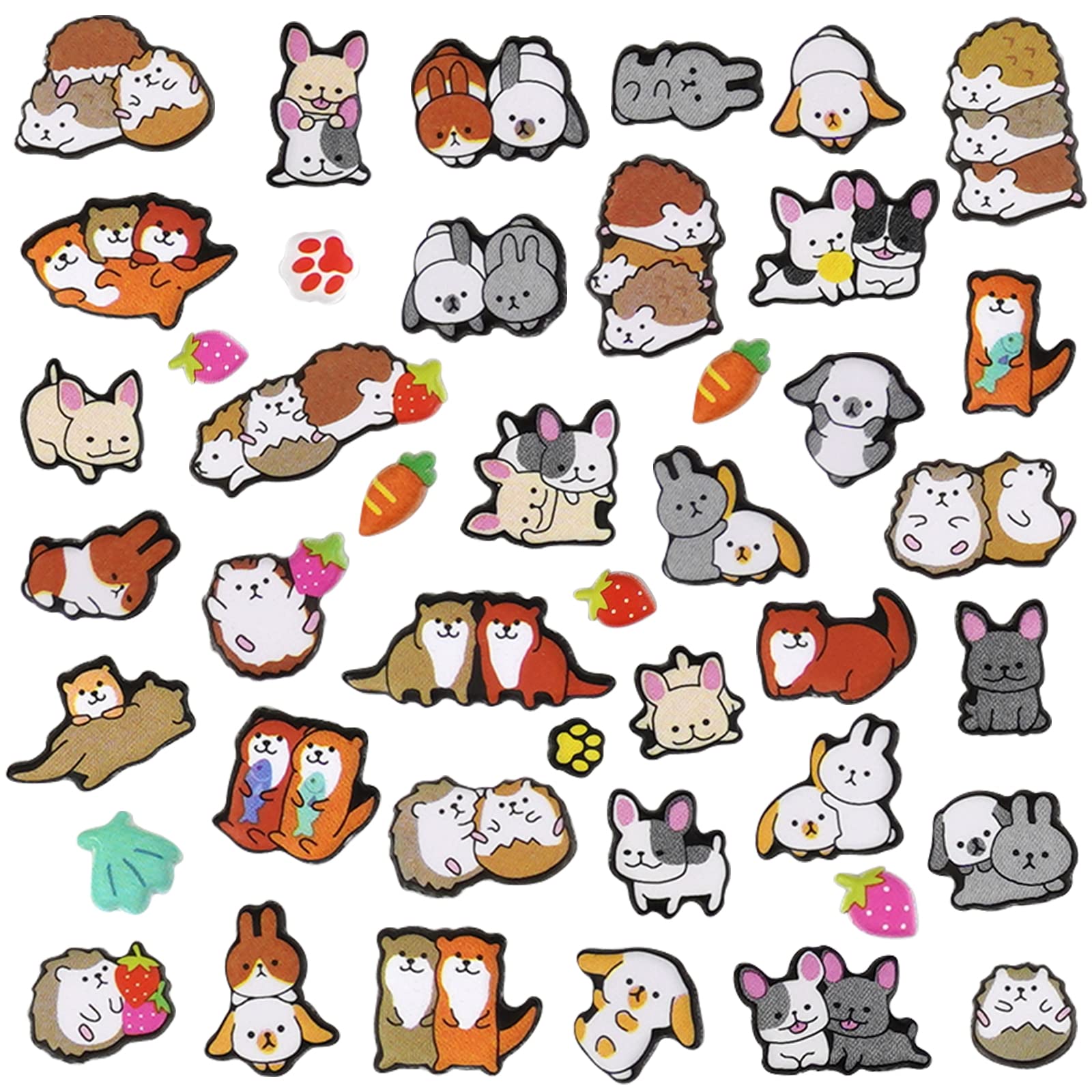 Cute 3D Puffy Stickers for Kids Adults Mini Hamster Bunny Puppy Kitten Stickers for Girls Teens Gifts,Laptop Phone Case, Small Tiny Puff Animal Stickers 4 Sheet.