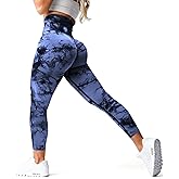 Challengym Tie-dye Workout Leggings for Women High Waist Seamless Scrunch Butt Lifting Gym Yoga Pants Elastic Tights