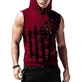 Babioboa Men's Workout Hooded Tank Tops Sleeveless Gym Hoodies Bodybuilding Muscle Cut Off T-Shirts