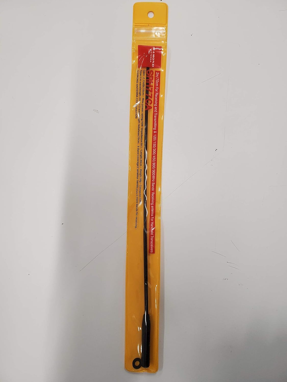 Diamond (Original) SRH77CA 144/440 MHz. Dual-Band High Gain Handheld Antenna Rx: 120~900 MHz. (Gain: 440 Mhz. 2.15 dBi, Max Power: 10 Watts, Length: 15") SMA: Electronics