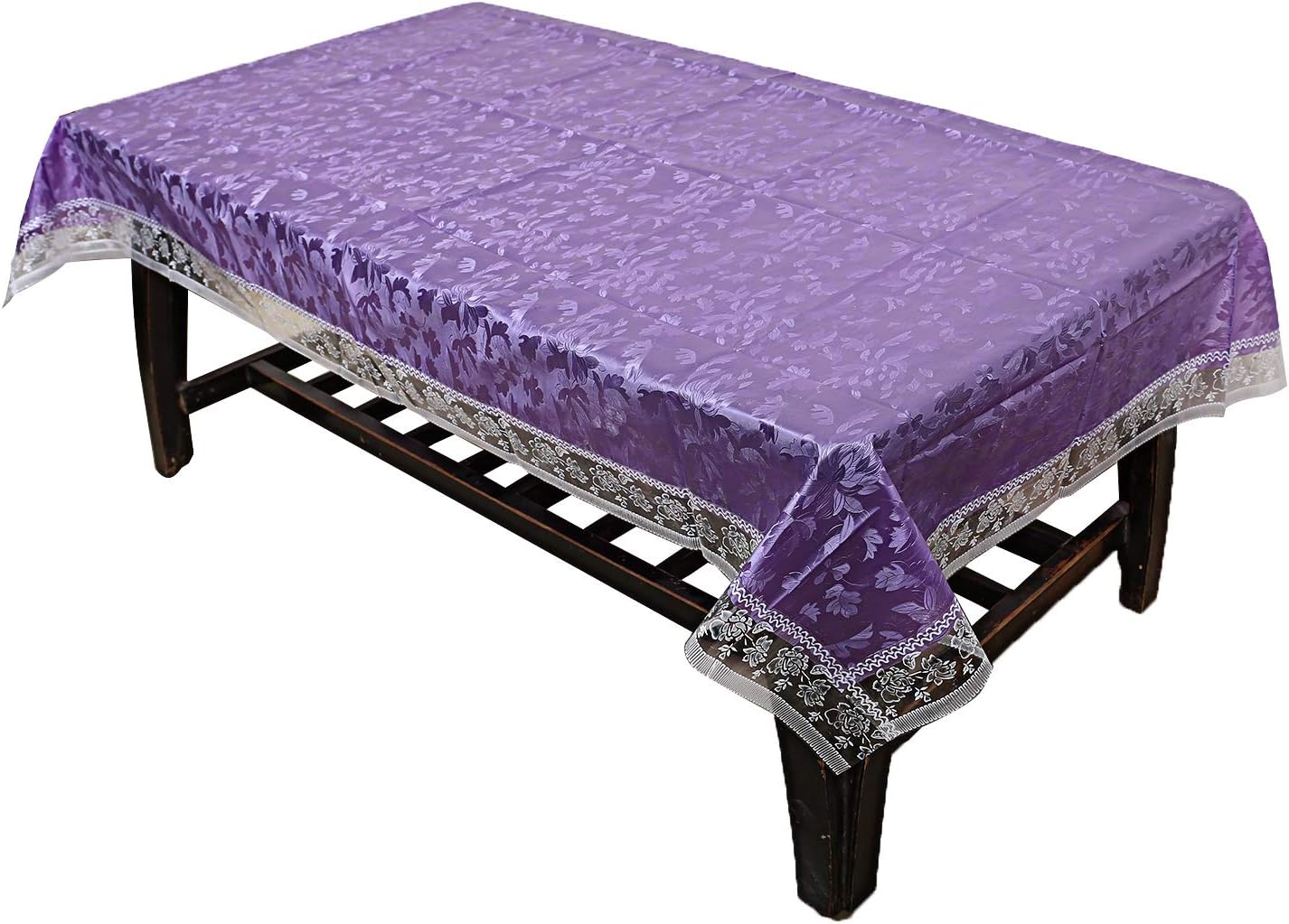 Kuber Industries Floral Design PVC 4 Seater Center Table Cover Purple Amazon.in Home & Kitchen