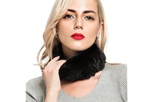 Lupidyyxun Real Rabbit Fur Headband Scarf for Women Knitted Womens Fur Neck Warmer Fur Hat