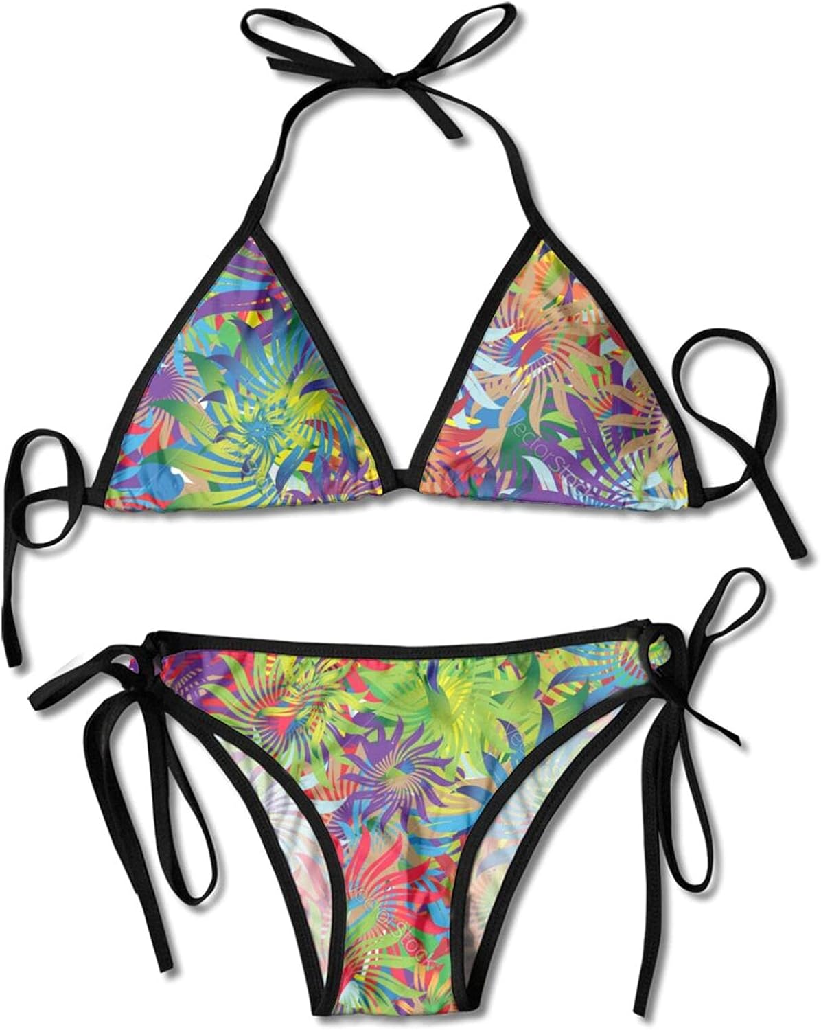 Imagination Flowers Women's High Waist Bikini Swimsuit Two Piece