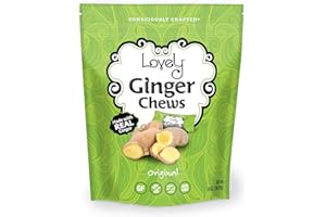 Lovely Candy Co. Original Ginger Chews, Made with Real Ginger, Individually Wrapped Ginger Candy, 14oz (Pack of 1) | Gluten-Free, Non-GMO, NO Artificial Ingredients, NO High Fructose Corn Syrup | Valentine's Day Candy