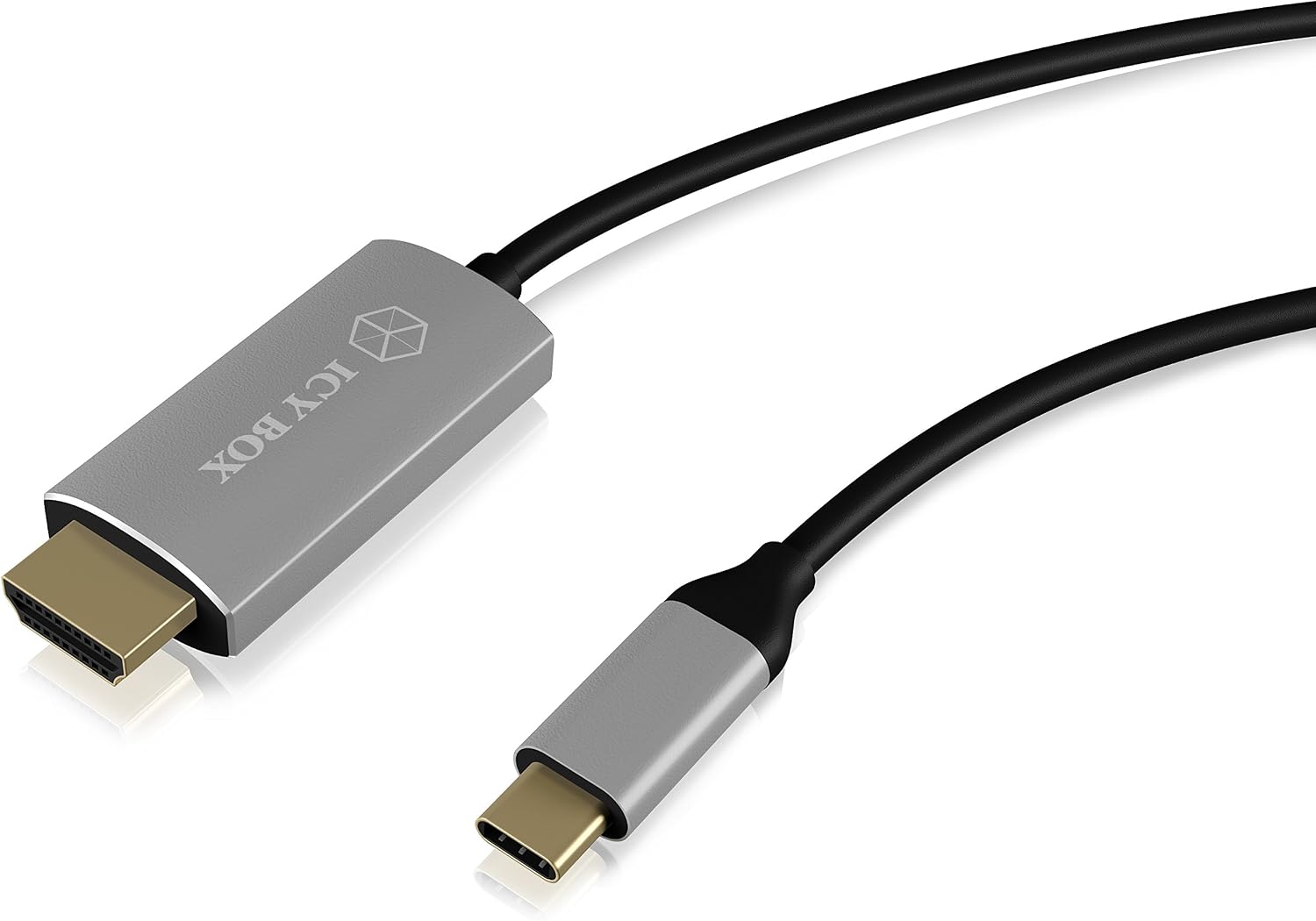 ICY BOX IB-CB020-C Active USB-C to HDMI Cable (1.8 m), UHD (2160p), HDCP 2.2, Converter, Black, 1,8 cm - Image 5