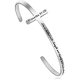 𝐂𝐫𝐨𝐬𝐬 𝐁𝐫𝐚𝐜𝐞𝐥𝐞𝐭 Religious Cuff Bangle 𝐁𝐢𝐛𝐥𝐞 𝐕𝐞𝐫𝐬𝐞 Christian Gifts Jewelry for 𝐖𝐨𝐦𝐞𝐧