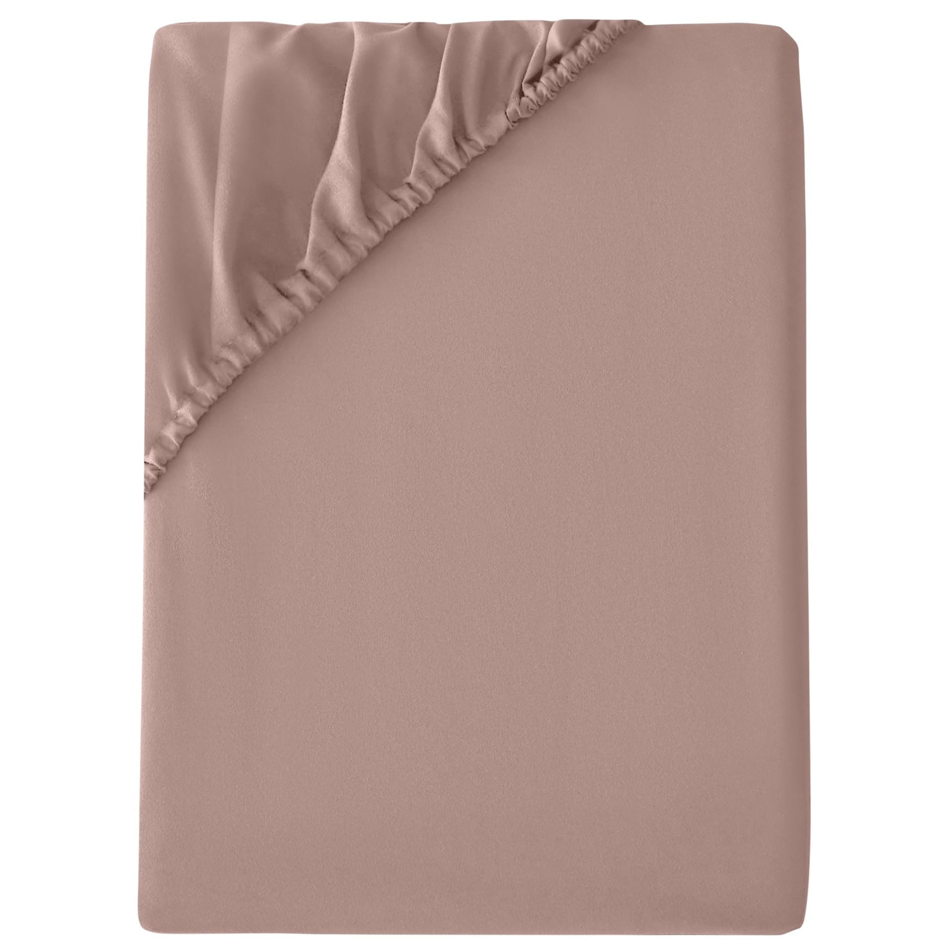 Anti-Allergy Anti-Bacterial Brushed Microfibre Fitted Bed Sheet - 28cm Depth, Easy Care, Fade Resistant (Mocha, 4ft Small Double) — image 1