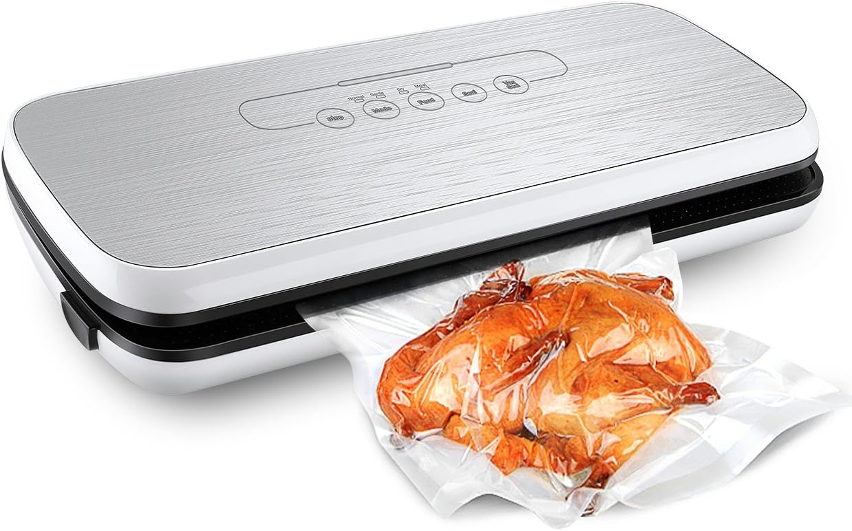HoLife Sealer Saver With Dry/Moist Mode And Simple Quick Operation, Including Food Grade Vacuum Bags, Rolls And Hose (Silver), 435167162mm