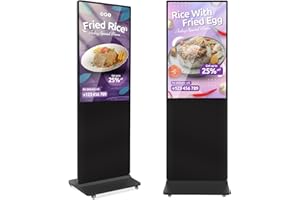 YCKJNB 43 inch Indoor Digital Signage LCD Screen IPS Floor Standing Digital Kiosks Interactive Displays with WiFi HDMI/USB Input Auto AD Player, Android OS Black