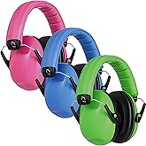 Yunsailing 3 Pack Kids Ear Protection Earmuffs 25NRR Noise Cancelling Earmuffs Kids Toddler Adjustable Headband Safety Ear Muffs(Blue, Pink, Green)