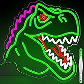 CrazyGazelle Dinosaur Neon Sign, T-Rex LED Neon Signs Light for Wall and Room Decor, USB Dimmable Powered LED Light for Bedroom, Man Cave Party, Birthday Christmas Gift (B002)