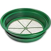 SE 13.25 Inch Wide Stackable Classifier Gold Prospecting Pan - 1/8 Inch Stainless Steel Mesh Sifting Pan, Green