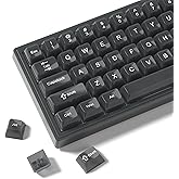 Womier Keyboard Keycaps Jelly, Black Clear Shine Through Keycaps 60 65 75 100 Percent, Transparent Cute Custom Key Cap Set fo