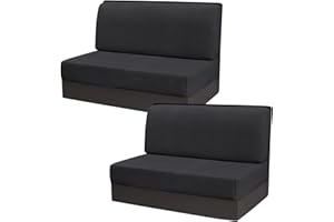 Gollense RV Dinette Cushion Covers, Stretch Camper Dinette Cushion Covers, Sectional Replacement RV Seat Covers for Travel Trailer Couch - Includes 2 Backrest Cover & 2 Bench Cover (T-Black)