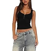 Racerback Tank Tops for Women Summer Basic Scoop Neck Button Camisole Tops Sleeveless Casual 2025 Henley Shirts