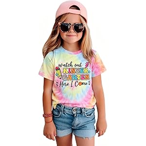 PSIIKDO First Day of Kindergarten Shirt Watch Out Kindergarten Here I Come Shirt