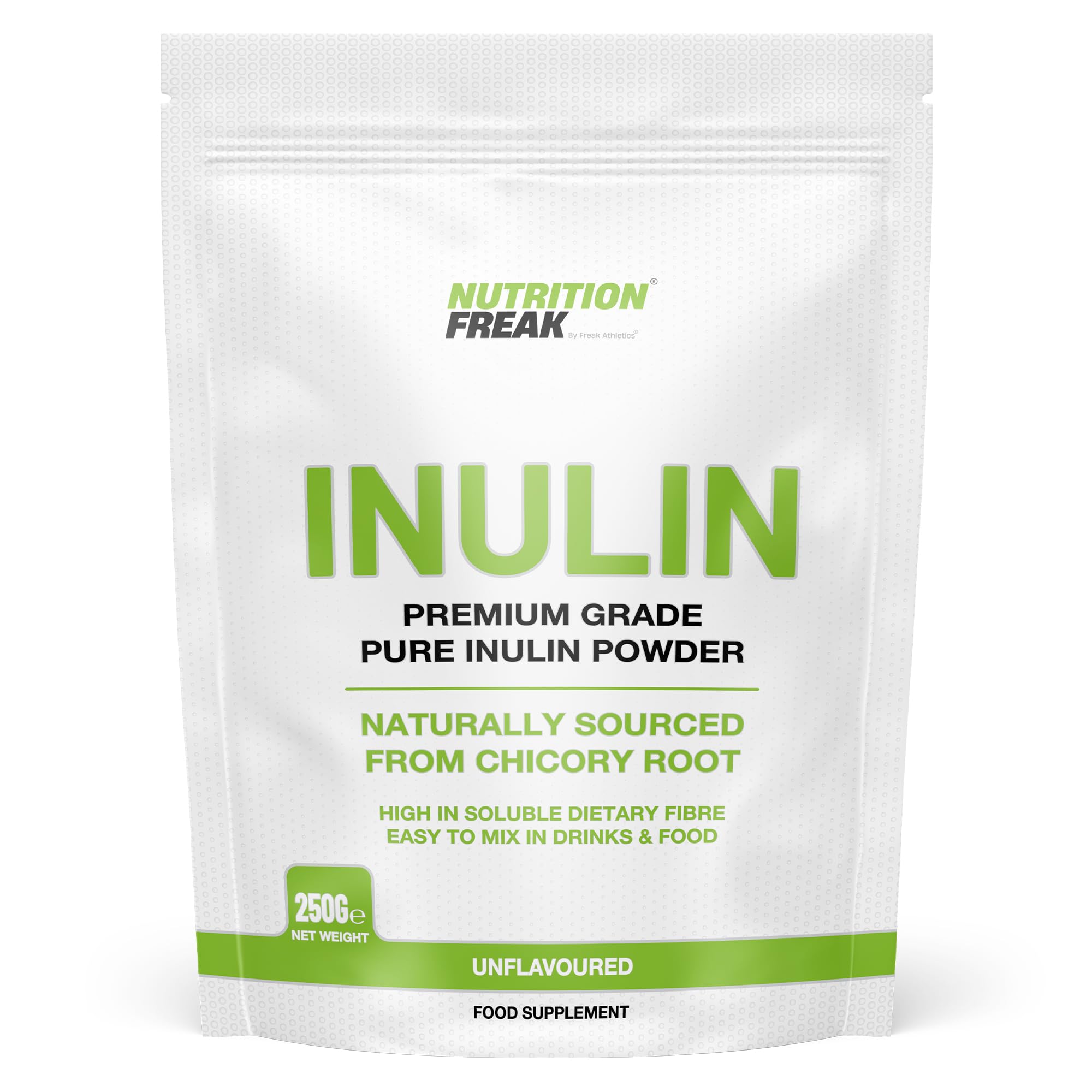 Inulin Powder 250g - High Grade Fibre Powder - Resealable Pouch Scoop Included - Made in The UK