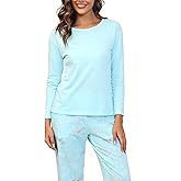 NoirEle Womens Pajama Set, Long Sleeve Pajamas Top and Pants Soft Pjs Set Soft Loungewear with Pockets,S-2XL