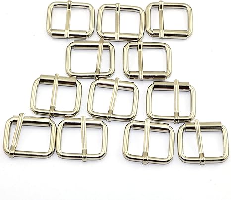Belts Bags Craft 6 x 20mm Silver Rectangle Metal Buckles Fasteners with Prong