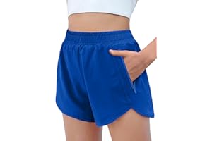 Zaclotre Girls Athletic Shorts with Zipper Pockets High Waisted Running Short Soccer Gym Sports Preppy Clothes for Kids