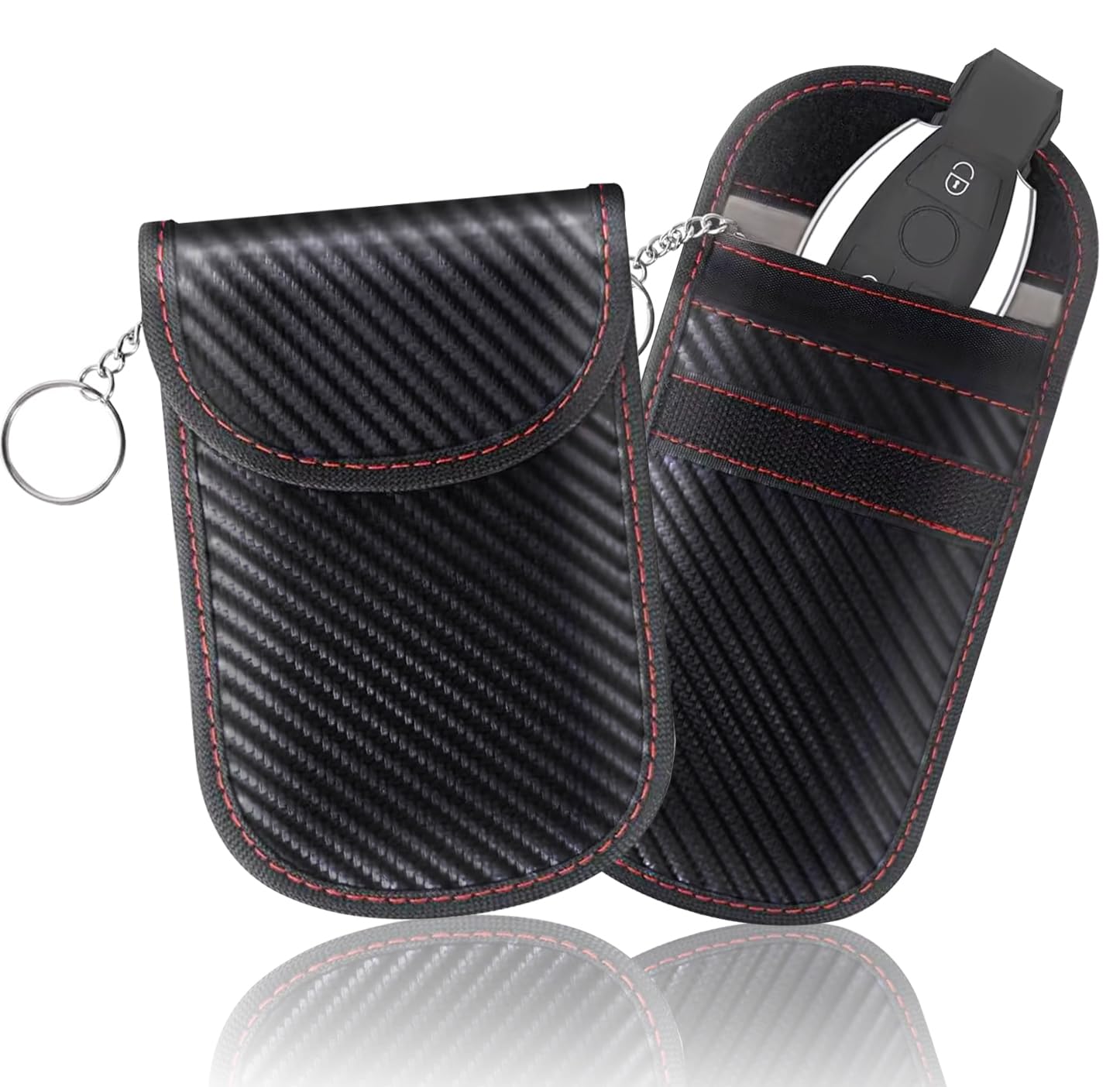 Nestling 2 Pack Signal Blocking Faraday Pouch for Car Keys, RFID Key Case, Anti-Theft Remote Entry