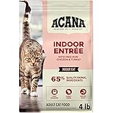 ACANA Dry Cat Food for Indoor Cats Indoor Entr&eacute;e Chicken Turkey 4lb Bag | Includes Probiotics, Digestive Health, Weight Management, Free-Run Poultry, World's Finest Ingredients