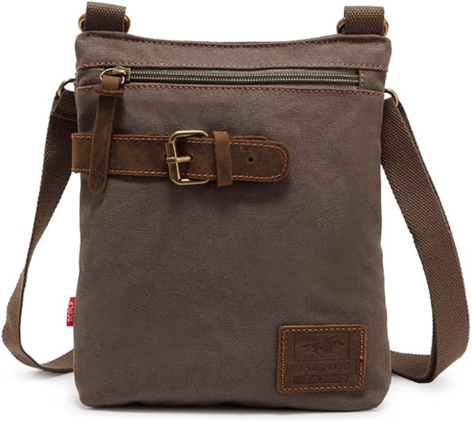 Canvas Cross Body Bag Student Bag Travel Packs (Army Green) Amazon.ca
