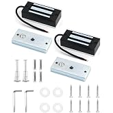 QWORK Electric Magnetic Lock, 2 Pack 60kg 130LBs Holding Force Electric Magnetic Lock for Door Access Control System Electromagnet Fail-Safe NC Mode