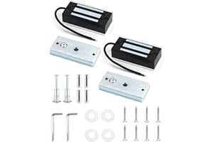 QWORK Electric Magnetic Lock, 2 Pack 60kg 130LBs Holding Force Electric Magnetic Lock for Door Access Control System Electrom