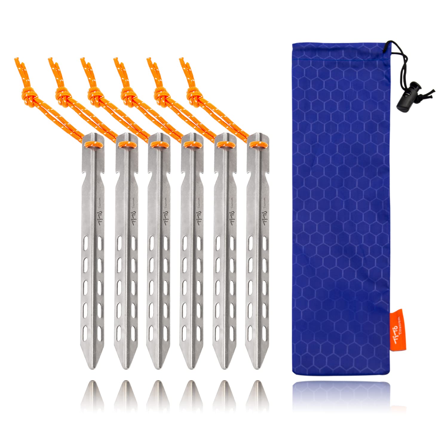 TITO Titanium V-Shaped Windproof Tent Stakes tent pegs nail pegs with size 10X10X160mm and only 11.5G(silver)
