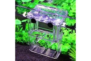 Saim Fish Breeder Box for Aquarium - Crystal Clear Acrylic 4x2.75x5.1 Inches | Hang-On Tank Divider for Guppy, Baby Fish & Spawning Mops | Beginner-Friendly Breeding & Hatchery Kit